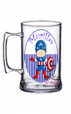 caneca de acrílico com adesivo